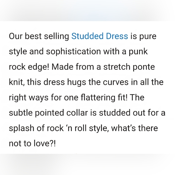 Sourpuss, Black Women's Dress With Studded Collar - Picture 4 of 14